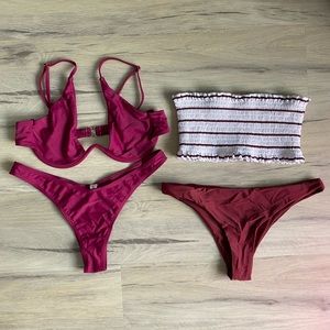 Zaful Burgundy/Maroon Bikini Bundle